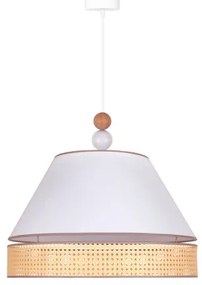 Duolla - Lampadario a sospensione con filo AVIGNON 1xE27/15W/230V diametro 50 cm bianco/rattan