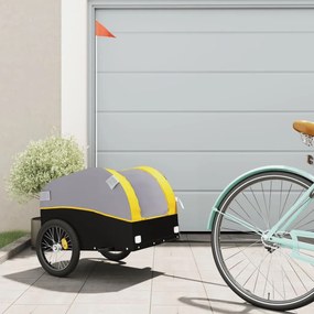 Rimorchio Da Bici Nero E Giallo 30 Kg İn Ferro /