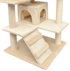 Albero per gatti con tiragraffi in sisal 125 cm beige