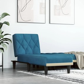 Chaise Longue İn Velluto Blu /