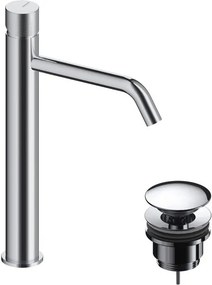 Rubinetto per lavabo getto laminare cristallino Loop K cromo spazzolato lucido SANYCCES