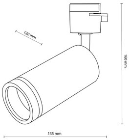 Faretto per sistema a binario JET RING 1xGU10/10W/230V nero