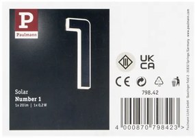 Paulmann 79842 - LED/0,2W IP44 Numero civico solare 1,2V