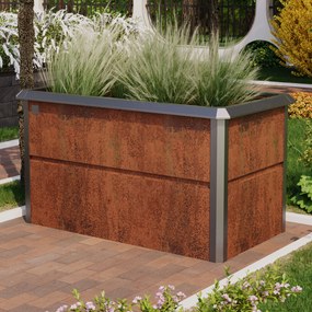 PRIMEYARD 150 x 85 x 77 cm Orto rialzato, acciaio corten, look ruggine, con bordo anti-lumache - (GFPV00792)