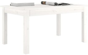 Tavolino da Salotto Bianco 80x50x40 cm Legno Massello di Pino