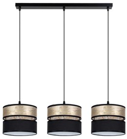 Lampadario a sospensione con filo LIMA 3xE27/60W/230V oro/nero