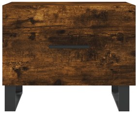 Tavolino da salotto rovere fumo 50x50x40 cm legno multistrato