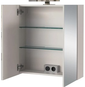 Mobile per bagno color crema da appendere e con specchio 60x71 cm Arcena – Germania