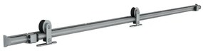 Sistema scorrevole Loft in alluminio argento anodizzato per anta in metallo e legno, L 186 x H 3.5 cm