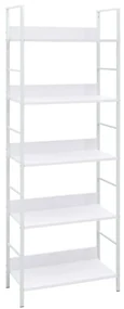 Scaffale libri 5 ripiani bianco 60x27,6x158,5 legno multistrato