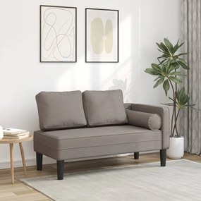 Chaise Longue Con Cuscini Tortora İn Tessuto /