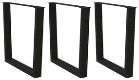 Gambe Per Tavolo Da Pranzo A V 3 Pz Nero 80x(72-73,3)cm Acciaio /