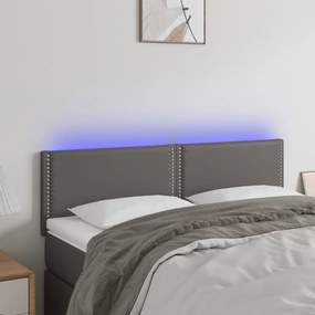 Testiera A Led Grigio 144x5x78/88 Cm İn Similpelle /