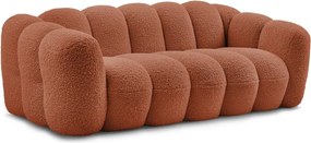 Divano color mattone con rivestimento in bouclé 232 cm Hippolyte – Bobochic Paris