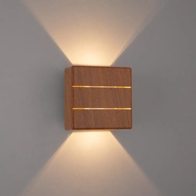 Brilagi - Applique LED da esterno DOUBLERAY LINE LED/6W/230V, finitura effetto legno, IP54