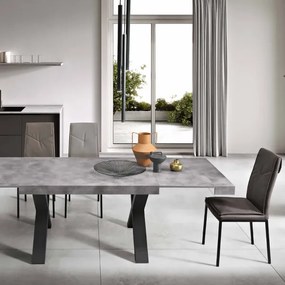 Tavolo allungabile a 260 cm con struttura in laminato PARIDE CEMENTO