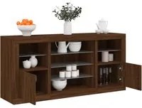 Credenza con Luci LED Rovere Marrone 142,5x37x67 cm 3209092