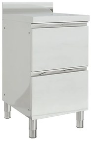 Mobiletto Da Cucina Commerciale Con 2 Cassetti İn Acciaio Inox /