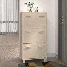 Scarpiera Hamar Ambra 59,5x35x117 Cm İn Legno Massello Di Pino /