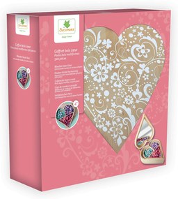 Perline di varie forme in cofanetto di legno – Cuore