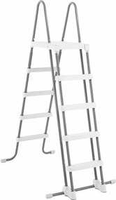 28077 - Scaletta Deluxe con gradini removibili per Piscina, Acciaio e Plastica, Grigio, 132 cm - Intex