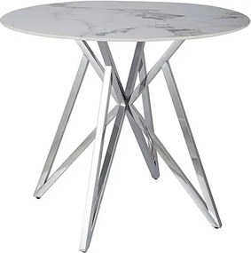 Tavolo rotondo Murano in bianco/argento - ø90/h76 cm