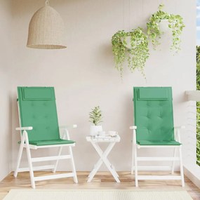 Cuscini Per Sedia Con Schienale Alto 2 Pz Verde Tessuto Oxford /