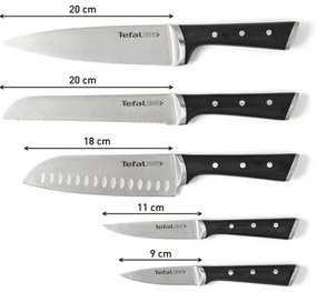 Tefal - Set di coltelli da cucina con supporto ICE FORCE 6 pz