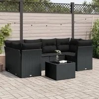 Set Divani da Giardino con Cuscini 7pz Nero Polyrattan 3217265