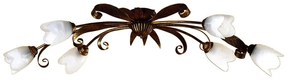 Plafoniera rustico Plafoniera rustico Sonia 6 x E14 rame rame IP20, 6XE14