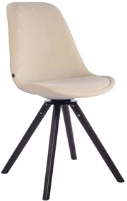 Sedia Da Pranzo Troyes Samt Rund / Walnuss / Creme