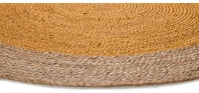 Tappeto rotondo color senape/di colore naturale in iuta ø 120 cm Mahon – Universal