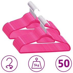 Set Appendiabiti 50 Pz Antiscivolo Rosa İn Velluto /