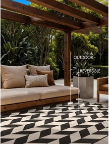 Tappeto da interno/esterno nero/color crema 160x230 cm Haringey Terrick – Ted Baker