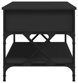 Tavolino da Salotto Nero 100x50x50cm Legno Multistrato Metallo