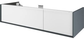 Mobile da bagno sotto lavabo Neo grigio laccato opaco L 135 x H 32 x P 48 cm 1 cassetto, lavabo non incluso