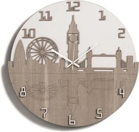 Orologio da parete moderno D50 ENGLAND in legno laminato BRC