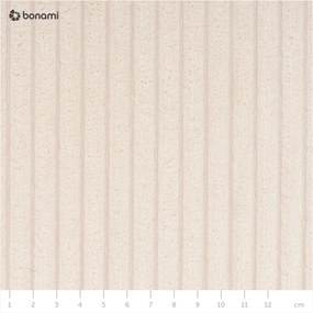 Divano letto angolare in velluto a coste color crema (penisola variabile) Sara - Ropez