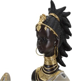 Masai Tribal Con Scudo Cm 13,5X9X24,5