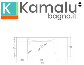 Kamalu - Lavabo da incasso per mobili 120.5cm nero opaco | KK-1205NEL