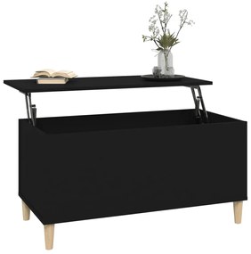 Tavolino da salotto nero 90x44,5x45 cm in legno multistrato