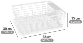 Scolapiatti bianco opaco in metallo 36x30 cm Drip – Wenko