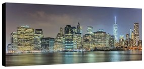 Stampa su tela New York skyline illuminato, multicolore 190 x 90 cm