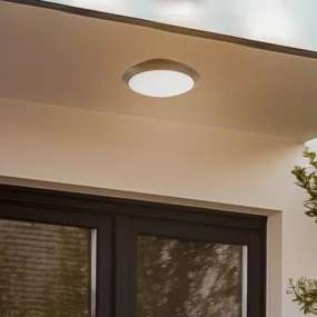 Lindby plafoniera LED da esterni Naira, grigio, Ø 30 cm, IP65