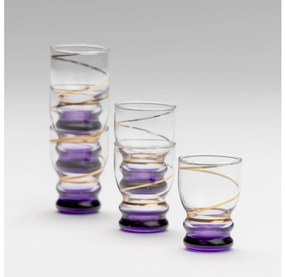 Set 6x bicchiere per shot limpido viola
