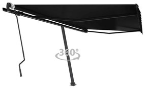 Tenda Da Sole Retrattile Manuale Con Palo 400x300 Cm Antracite /