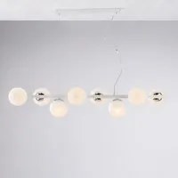 Lampadario Contemporaneo Adrian Bianco Cromo 8 Luci E14