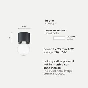 Plafoniera moderna alluminio Bianco - BOW E27 lampadina a vista 12x9 cm