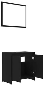 Set mobili da bagno 4 pz nero in truciolato