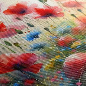 Quadro su tela – Papaveri rossi e fiordalisi blu